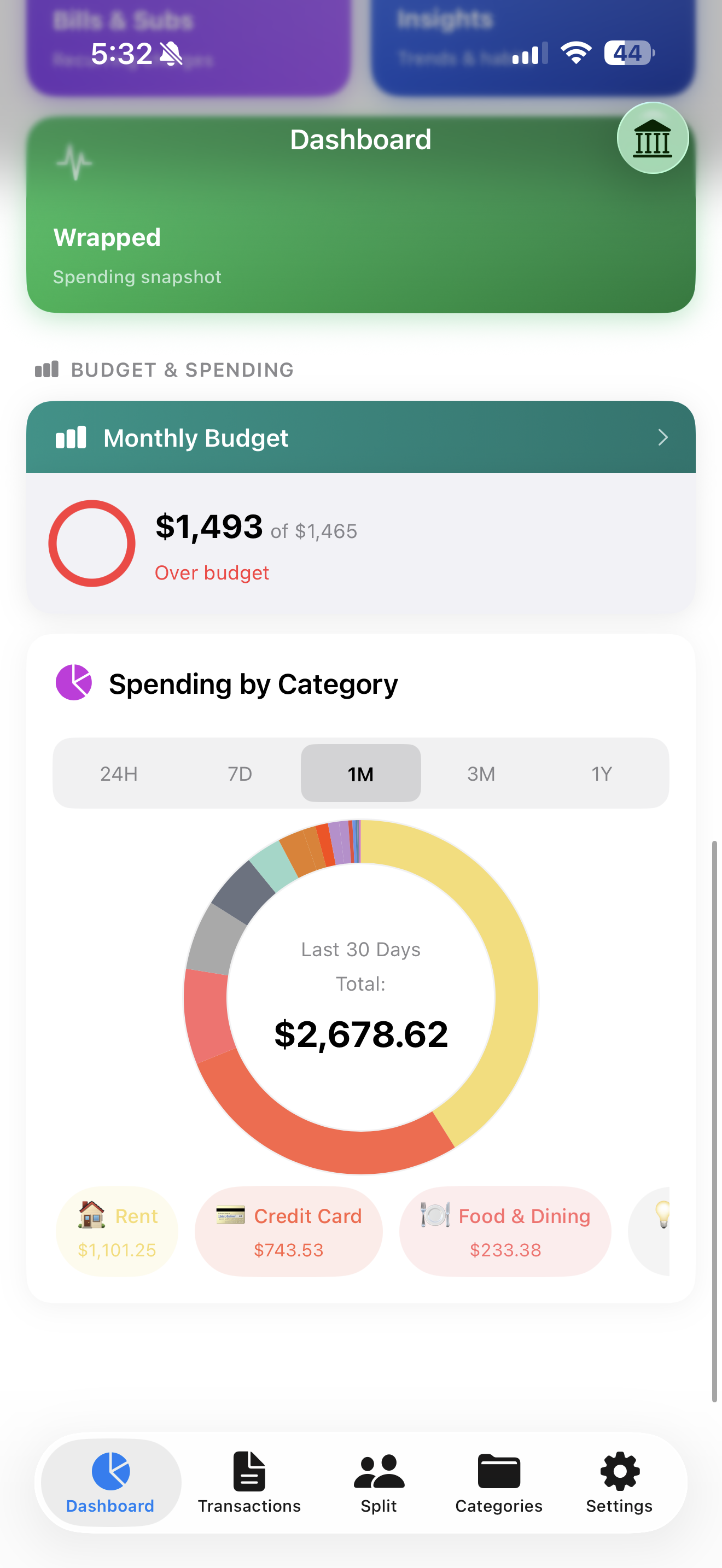 LedgerEz spending breakdown